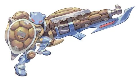 pokémon, blastoise, gunlance, shield, garrett hanna.