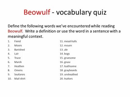The vocab quiz