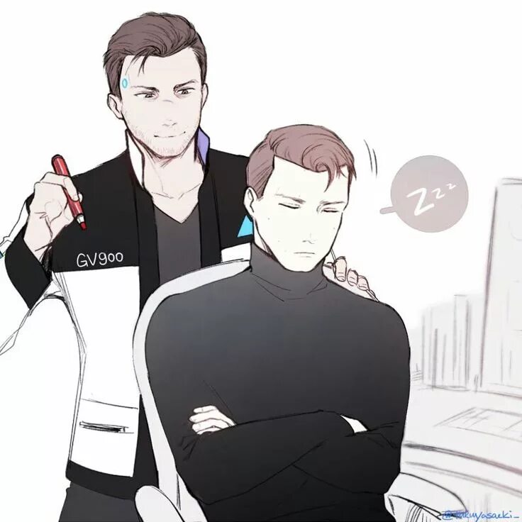 Rk800 и rk900 слэш. Гэвин Рид и rk900. Гэвин Рид и Коннор. Детройт Гэвин Рид и Коннор.