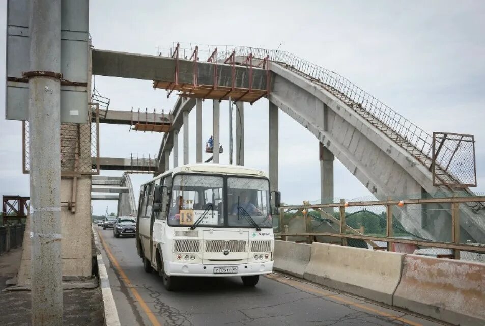 Реверсивное движение на мосту. Рыбинский мост. Путепровод Иваново. Ремонтные работы на мосту.