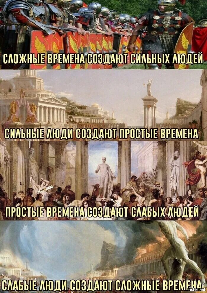 Трудные времена рождают слабых людей. Тяжелые времена рождают сильных людей. Сильные люди рождают. Тяжёлый времна раждают сылных людей. Трудные времена рождают слабых людей.
