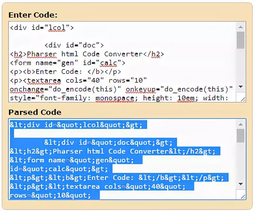 Conversion code
