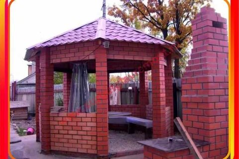 Строительство беседки из кирпича