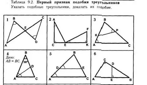 Что относится к признакам подобия треугольников