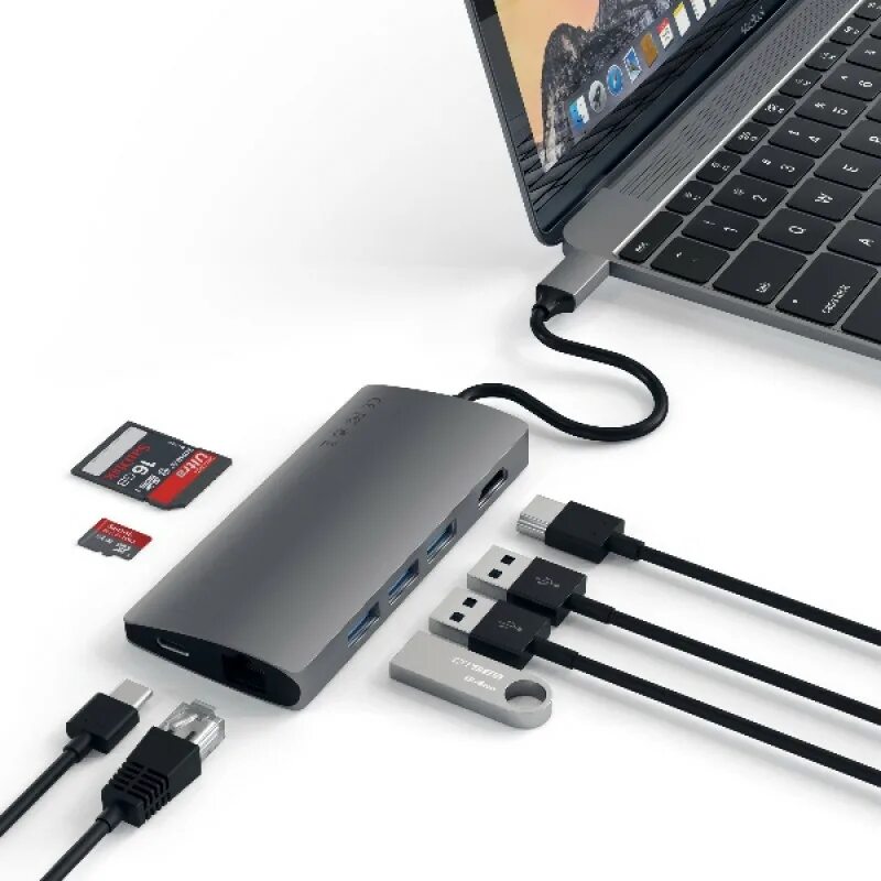 Satechi USB-C Multiport v2. Адаптер Satechi Aluminum Type-c.