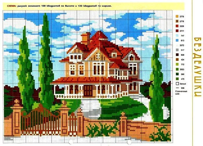 Схемы вышивок домов бесплатно Ingen automatisk text tillgänglig. Cross stitch, Cross stitch flowers, Cross sti