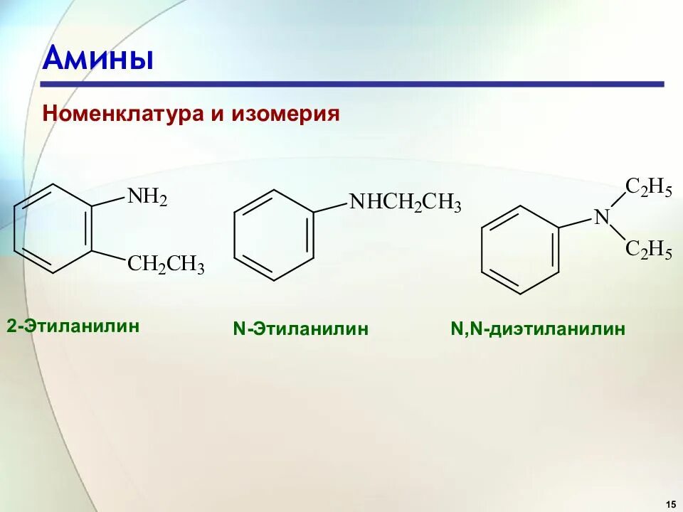 3-Нитро-n-этиланилин. N-метил-2-этиланилин. N-этиланилин формула структурная. Номенклатура и изомерия Аминов. Амины изомерия