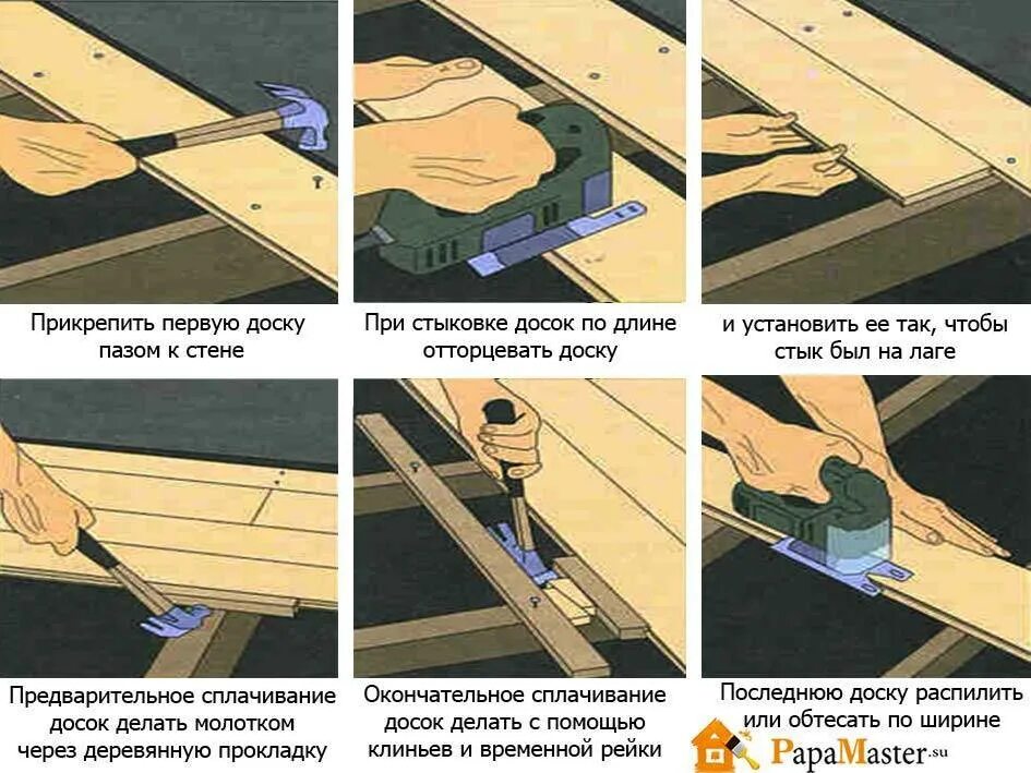 Как класть половую доску