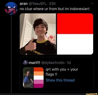 aran OYasuSFL a y ho clue where ur from but im indonesian! qrt you your 7.