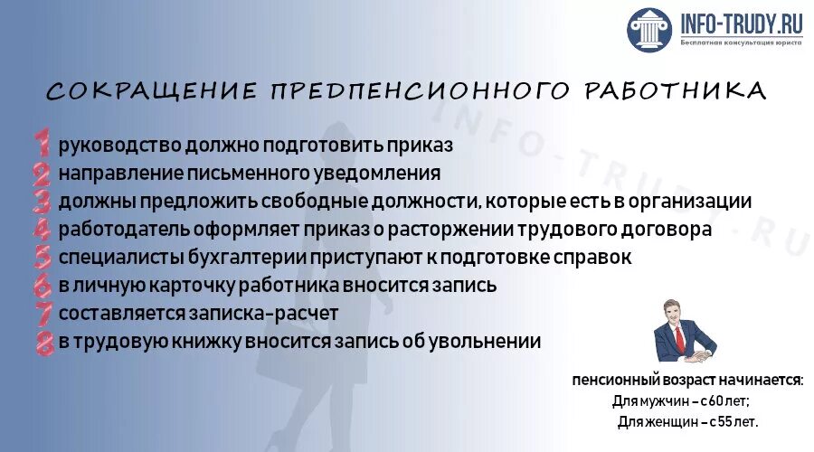 Выплаты по сокращению работника в 2024. Сокращение работника предпенсионного возраста. Сокращение штата. Увольнение работника предпенсионного возраста. Порядок сокращения работников.