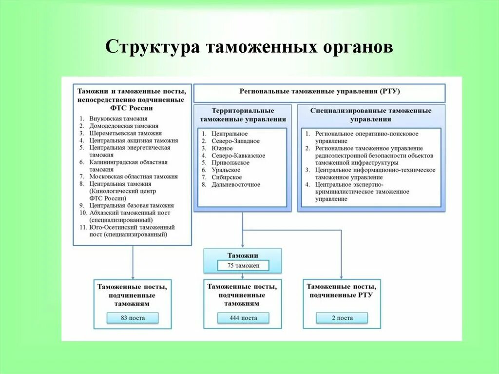 База органов рф. Таможня структура таможенных органов. Сайт ФТС система таможенных органов. • Структура таможенного поста в России. Структура таможенного поста схема.