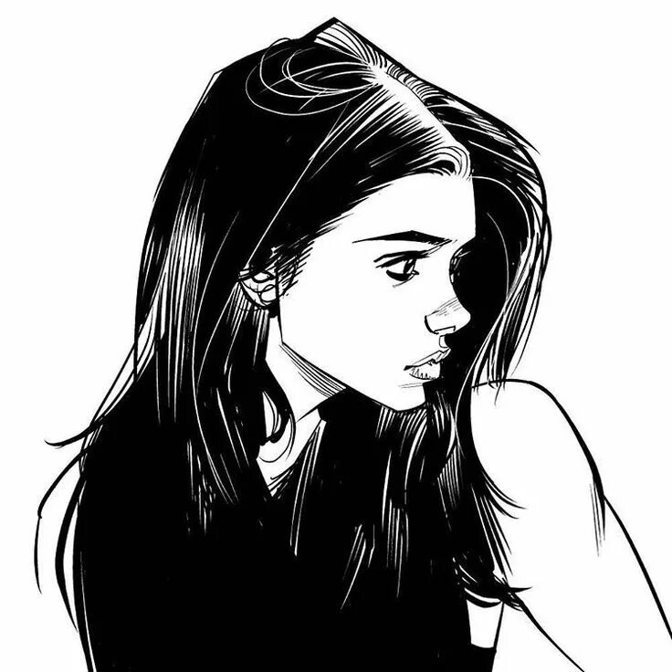 Девушка черно белое фото рисунок illustration of a woman 3 Black and white art drawing, Human art, Black and whit