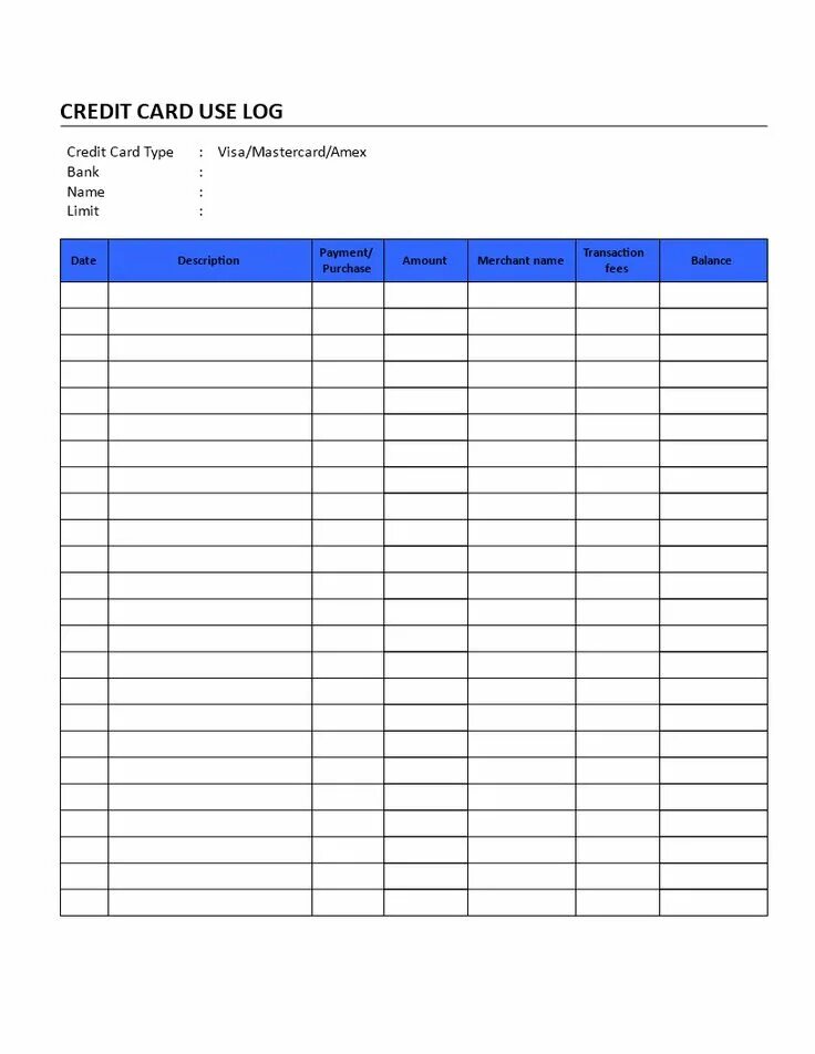 Usage log