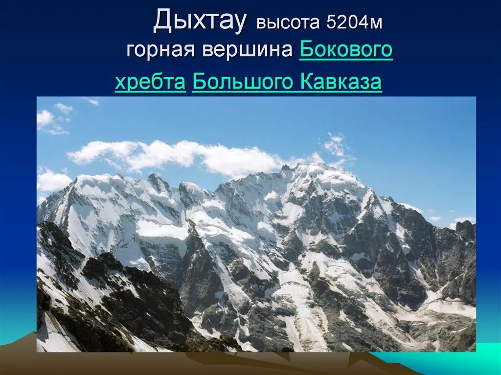 Самые высокие горы россии 5 класс. Горы России названия. Название кавказских гор. Кавказские горы и их высота. Высота самых высоких гор России.