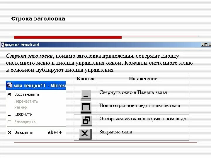 Команды управления строкой