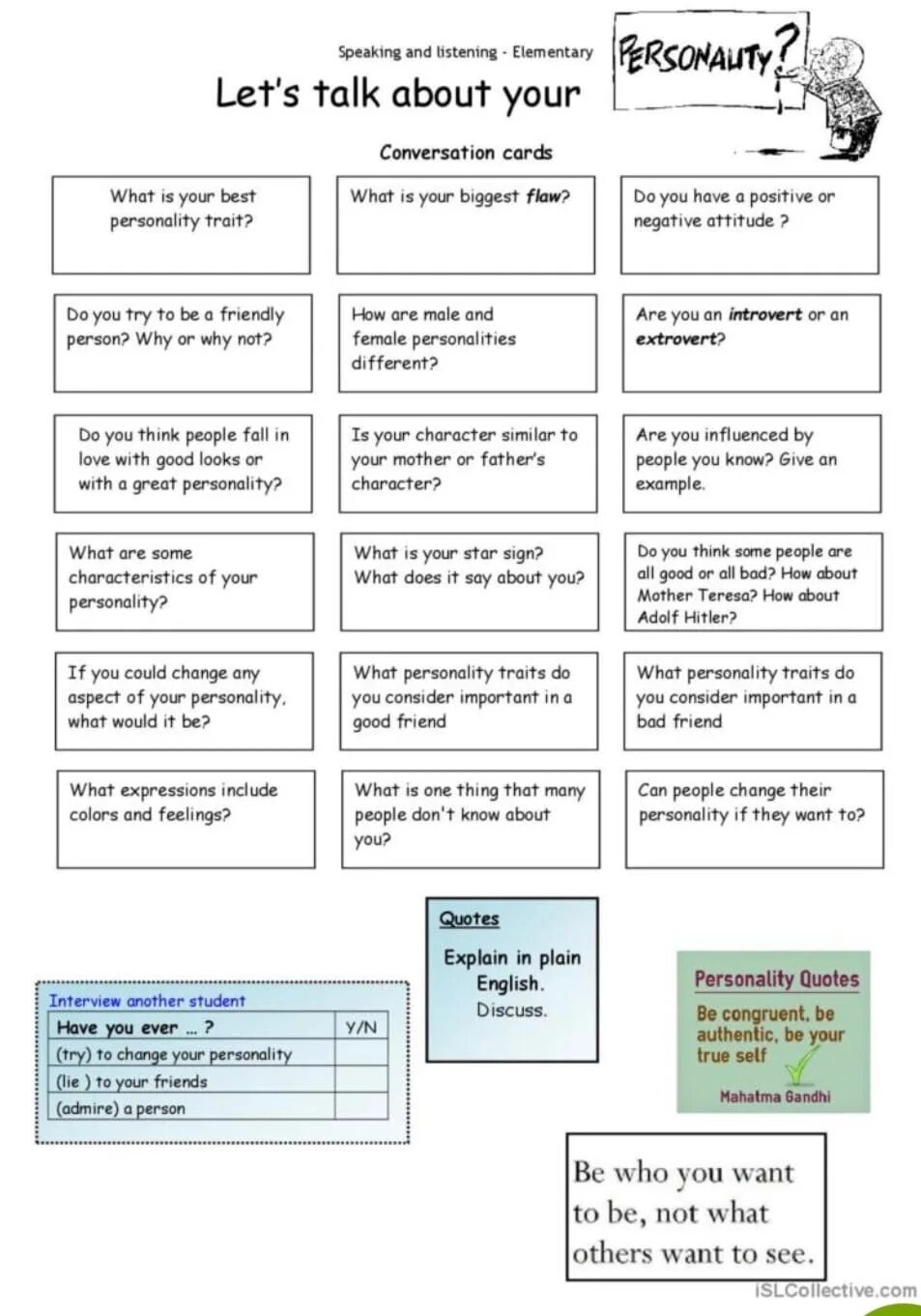 Английский speaking Worksheet. Темы для speaking. Speaking Cards personality. Грамматика английский для уровня pre Intermediate\. Lets talk about chu