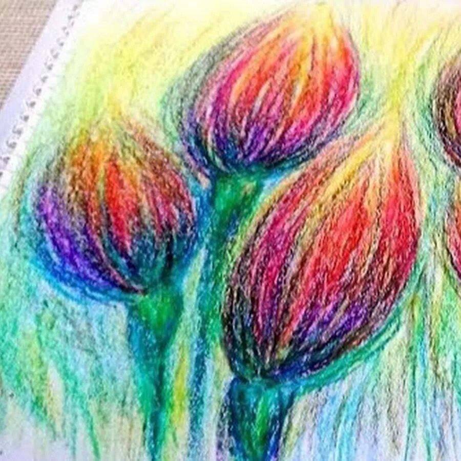 Картины восковыми карандашами. Необычные способы рисования. Восковые карандаши для рисования. Сухая пастель для начинающих. Видео восковыми мелками.