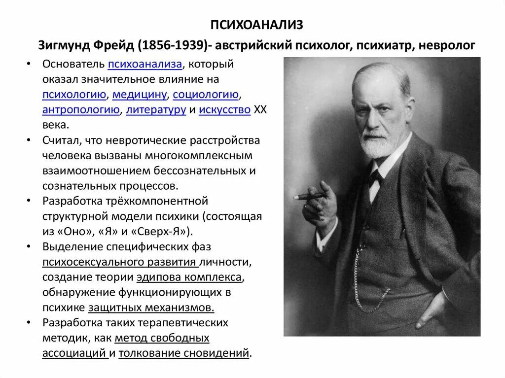 Австрийский психолог з. Фрейд (1856—1939). Психоанализ 3 фрейда