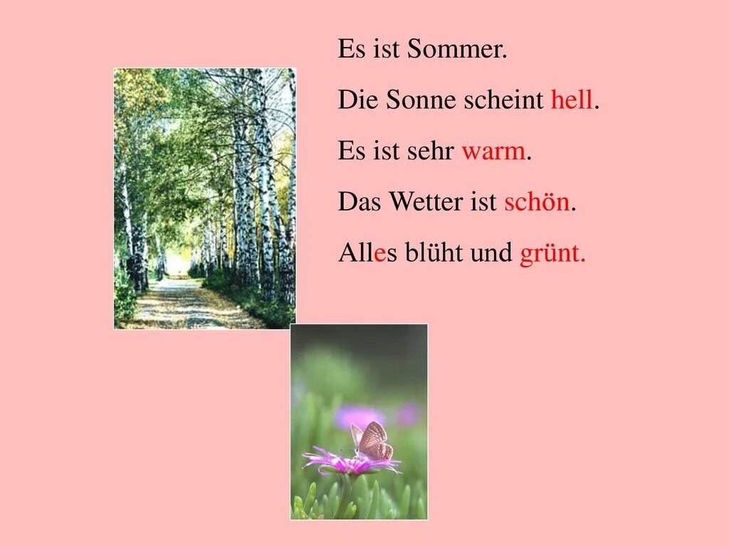 Es ist schon. Der Sommer стихотворение. Стихотворение на немецком начало Sommer ist meine. Der Sommer das ist die schonste Zeit стихотворение. Немецкий стих der Sommer.