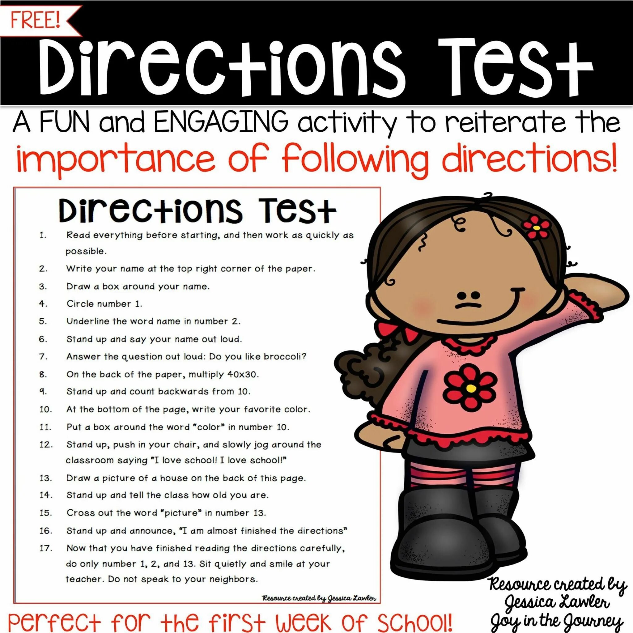 Follow Directions. Direction Test. Teach this Directions. Test about Directions. Engaging activities