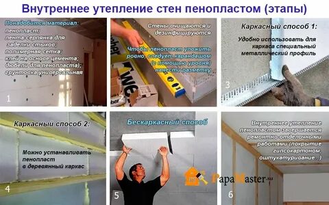 Утеплить стену пенопластом изнутри