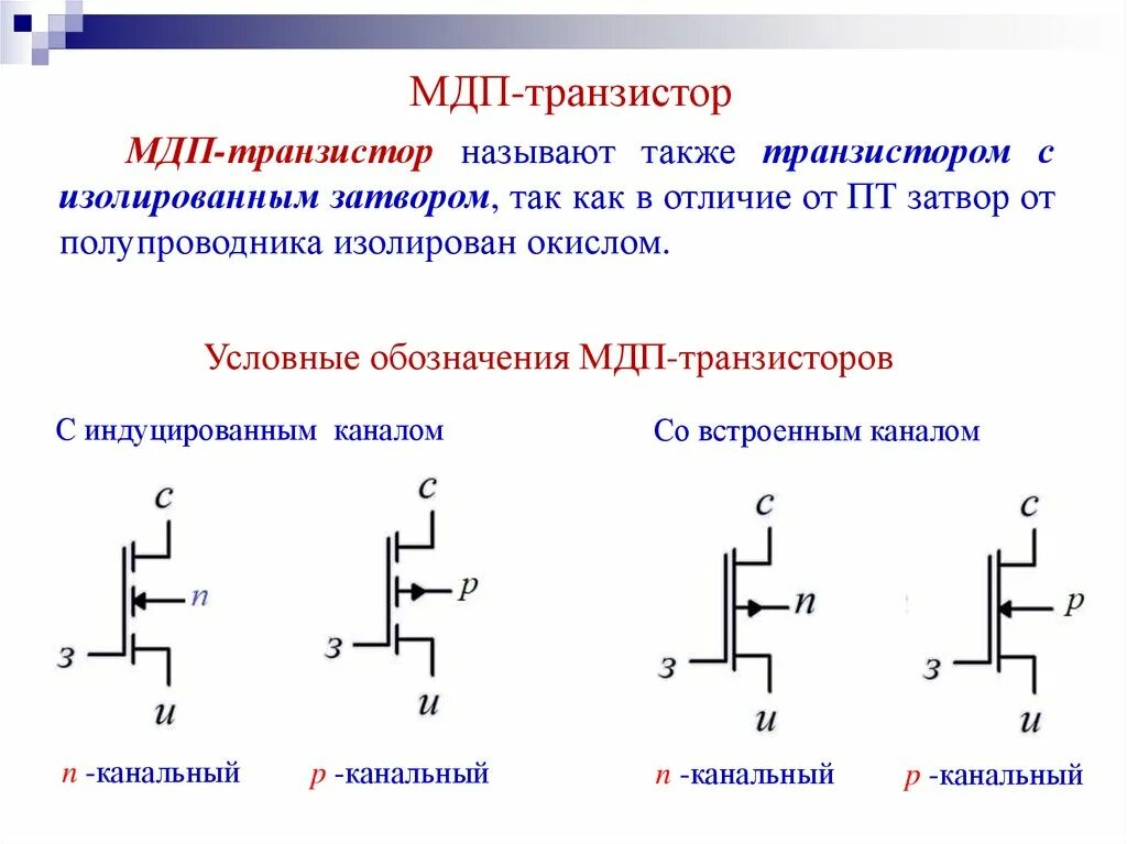 Мдп транзистор с индуцированным