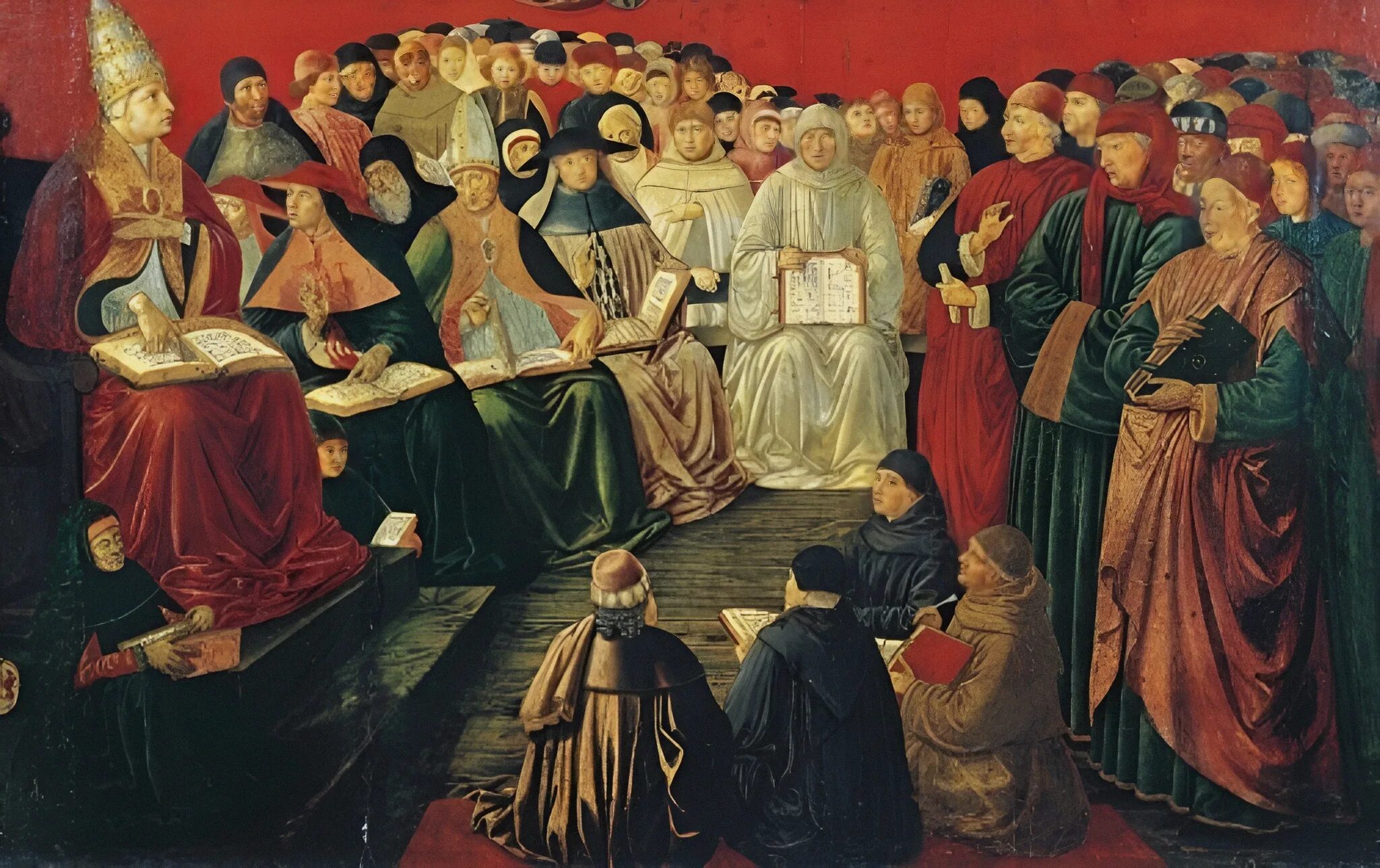 Беноццо Гоццоли. Триумф св. Фомы Аквинского. 1471. Лувр. Париж. Триумф Фомы Аквинского.