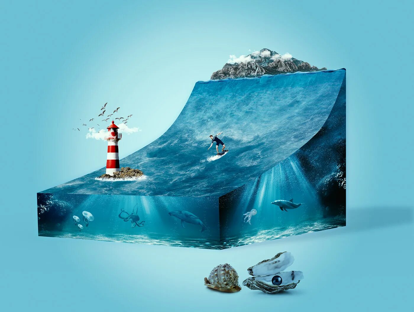 Ной 3 д. Море 3д. 3d Sea Water. Фотоманипуляция куб 3 д. 3d Sea for Manipulation.