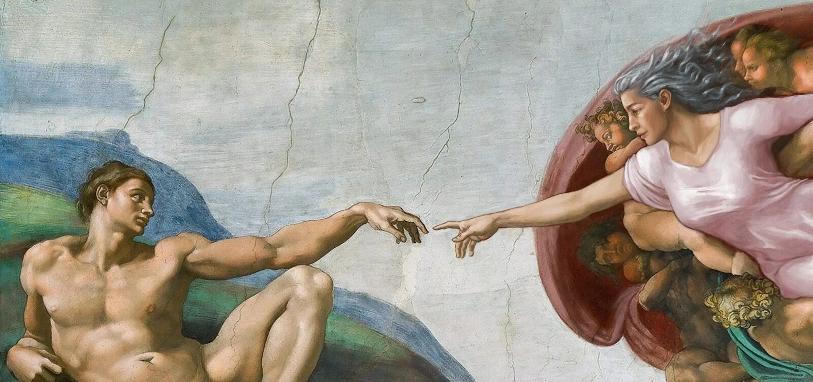 Как сотворили адама. Микеланджело Буонарроти Сотворение Адама. Сотворение Адама картина Микеланджело.