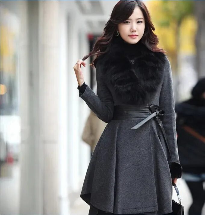Пальто кашемировое Кореан. Элегантное зимнее пальто. Зимние пальто для женщин. Приталенное зимнее пальто.