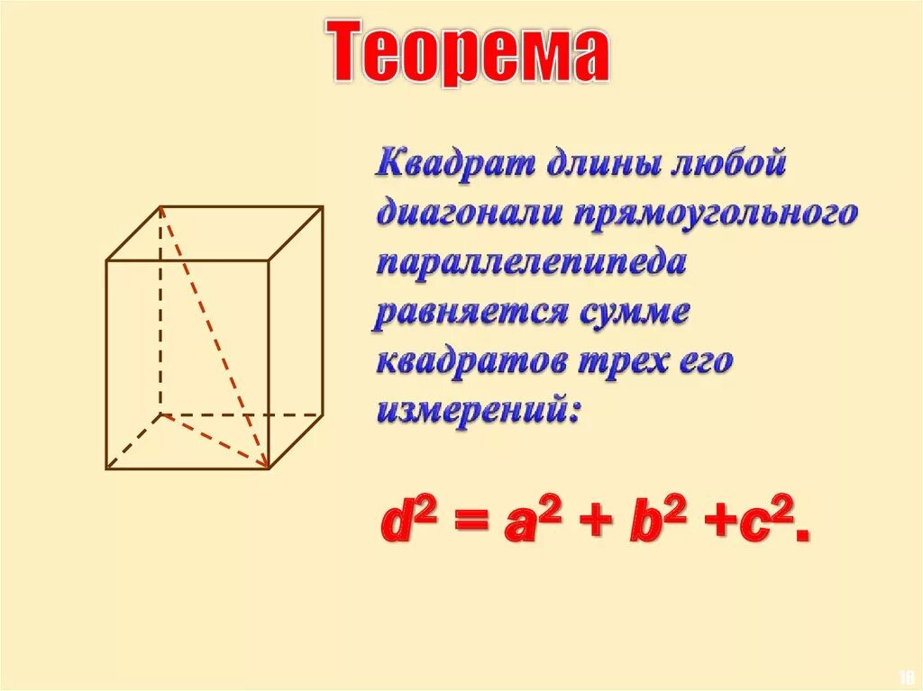 3 Измерения параллелепипеда. Диагональ прямоугольного парал. Диагональ прямоугольного параллелепипеда. Диагонали прямоугольногопараллелпипеда.