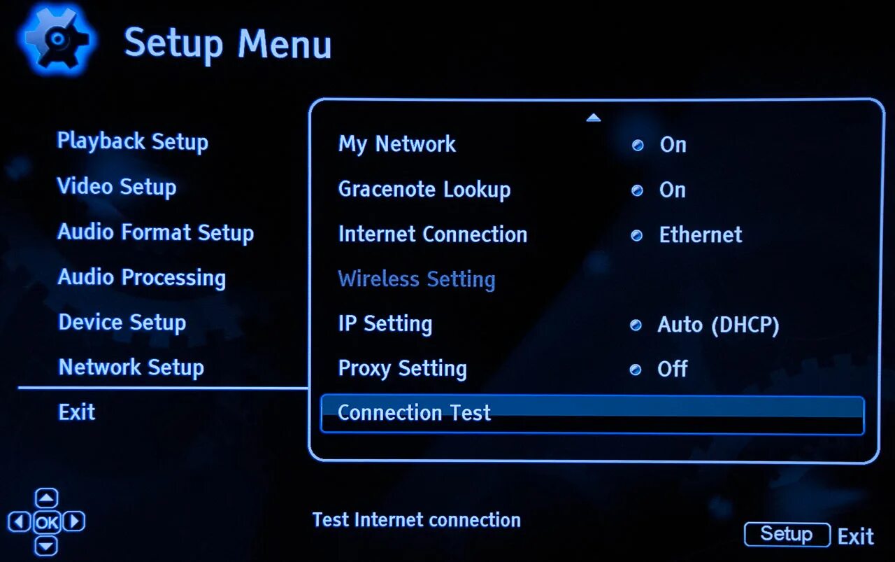 Menu mode on