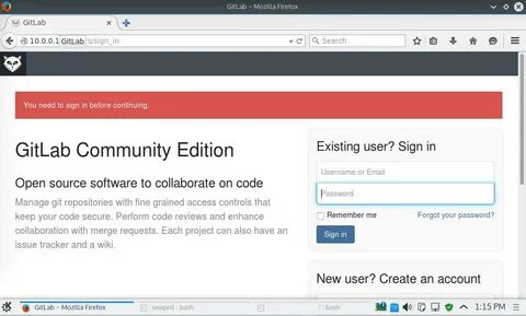 Gitlab password