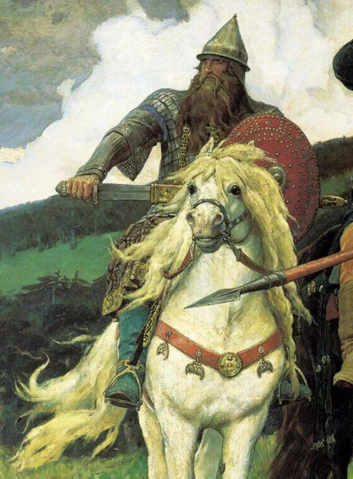 Былинный герой богатырь. Алеша Попович картина Васнецова.