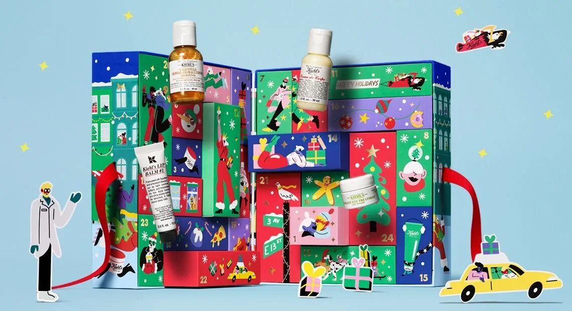 Адвент календари 2025. Адвент kiehls. kiehl&#039;s адвент календарь. адвент календарь с косметикой. адвент календарь от килс.