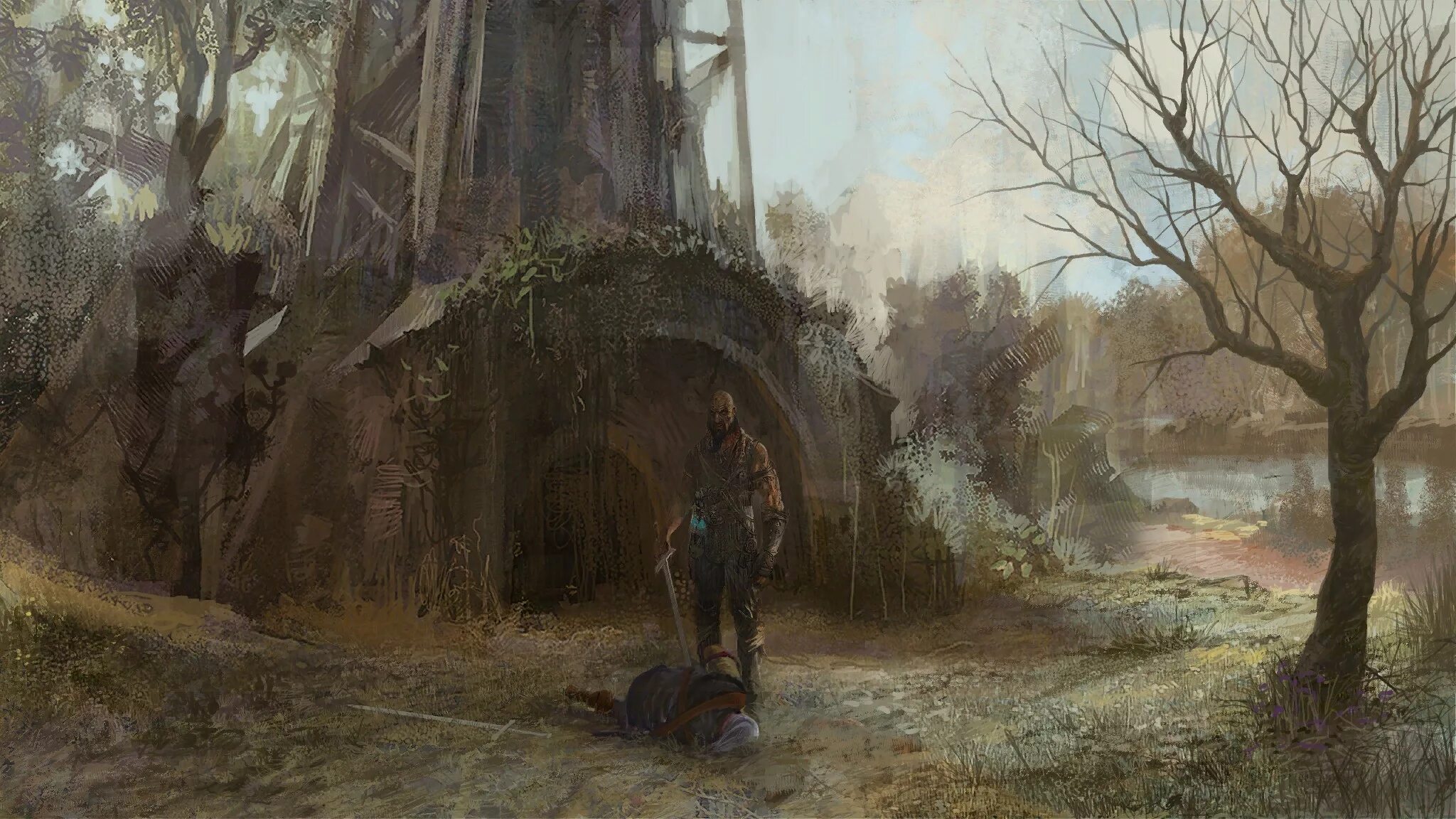 Ведьмак 1 башня. Ведьмак кат сцены. the witcher 1. неверленд ведьмак арт природа. ведьмак башня мага.