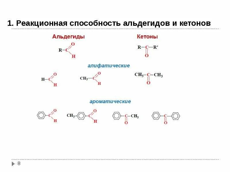 1. Альдегиды и кетоны, реакционная способность. Реакционные центры альдегидов и кетонов. Альдегиды и кетоны реакционная способность. Центры реакционной способности альдегидов и кетонов. Взаимодействие альдегидов с карбоновыми кислотами