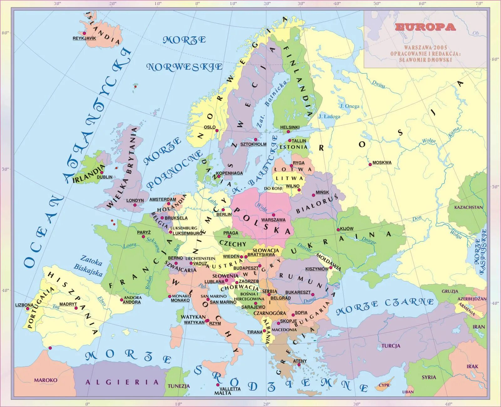 Карта - Европа. Карта зарубежной Европы. Политическая карта зарубежной Европы. Карта зарубежной Европы со странами и столицами. Европейские столицы карта