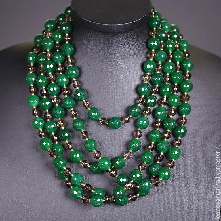 Ожерелье из зеленых изумрудных бусин, 10 мм, 18 дюймов AliExpress