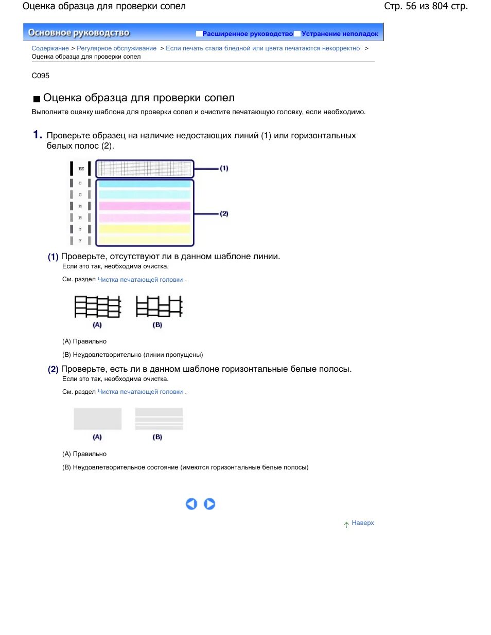 Проверка печатающих головок