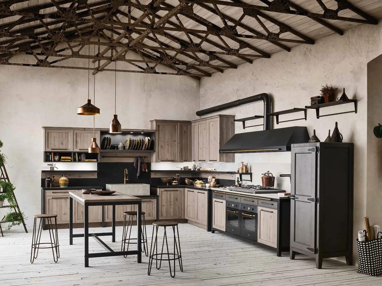 80 Black Kitchen Cabinets - The Most Creative Designs & Ideas Industrial kitchen