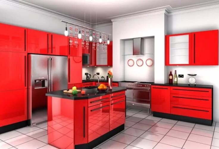 island kitchen cabinet,red Kitchen Cabinet For Sale,Red Lacquer Finish MDF Kitch