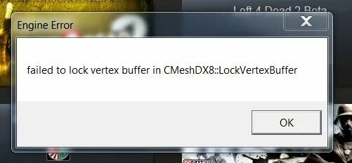 Ошибка engine Error. Failed to Lock Vertex Buffer in cmeshdx8::lockvertexbuffer. Lock failed. Engine Error CS go как исправить. Как исправить failed to load