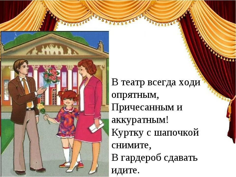 Рассказ школьный театр. Правило поведения в театре. Правила поведения в театре. Этикет в театре для детей. Правила поведения в театре для детей.