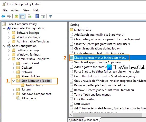 Disable right click