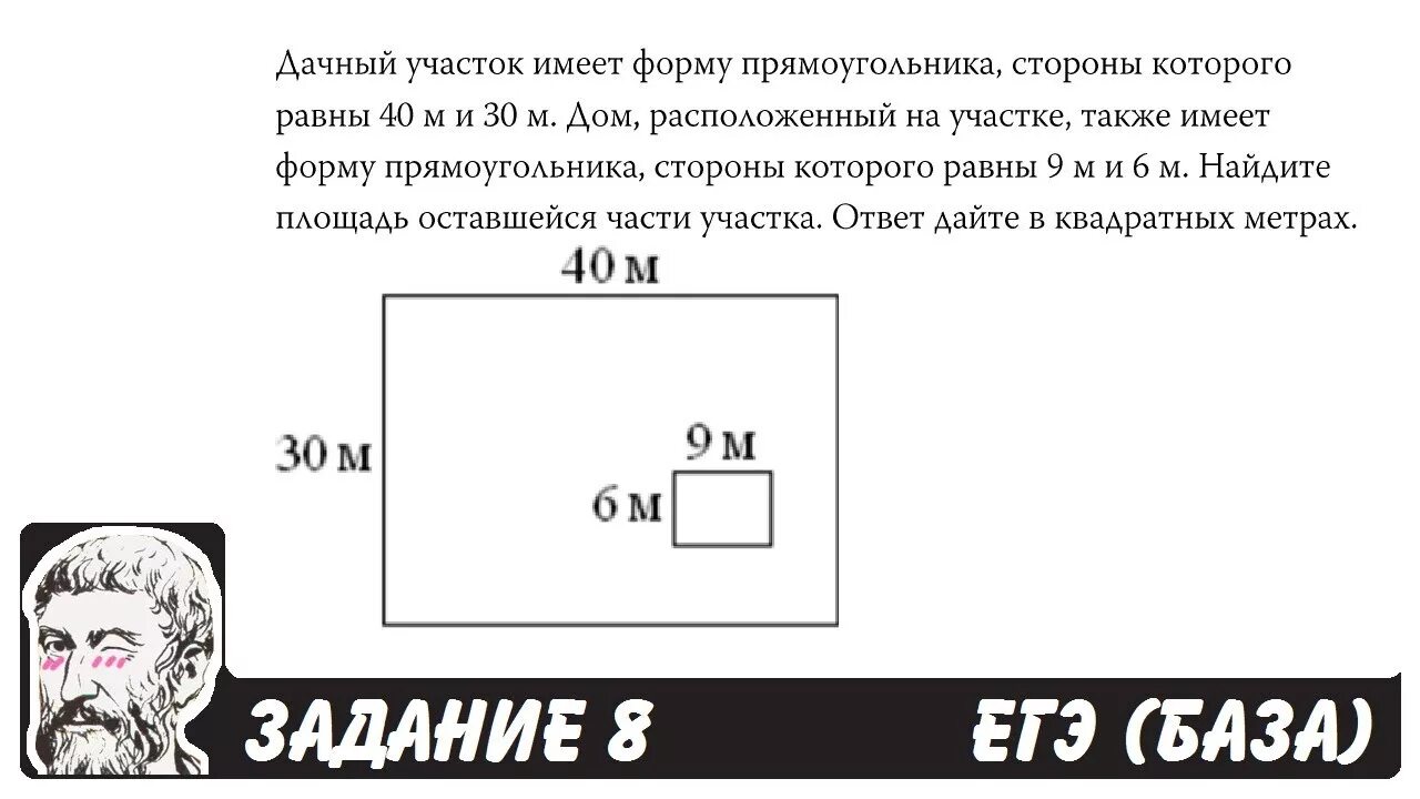 Дачный участок имеет форму прямоугольника. Дачный участок имеет форму квадрата стороны. Дачный участок имеет форму квадрата сторона которого равна 30. Дачный участок имеет форму прямоугольника со сторонами.