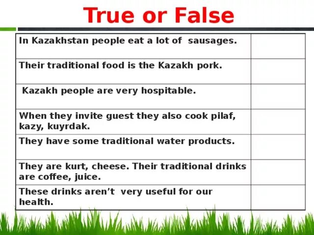 Kazakh Traditional food Worksheets. Traditions Kazakhstan Worksheet. Traditions and Customs in Kazakhstan Worksheet. Traditions in my Kazakhstan Worksheet. Traditions true false