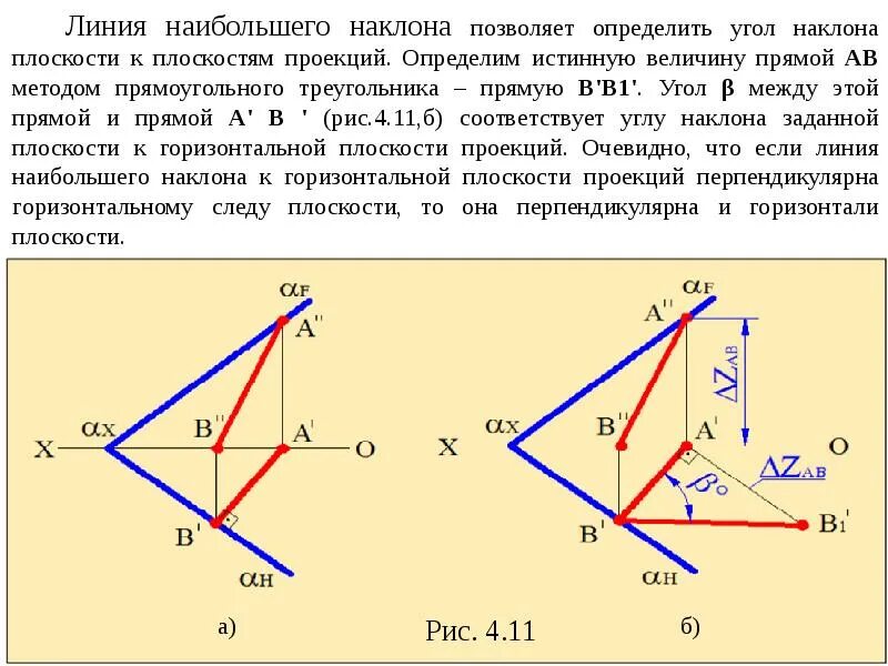 Как определить угол наклона плоскости к плоскостям. Угол наклона горизонтали к плоскости проекций н. Определить угол наклона заданной плоскости к плоскости проекции п2.. Угол наклона к фронтальной плоскости проекций.