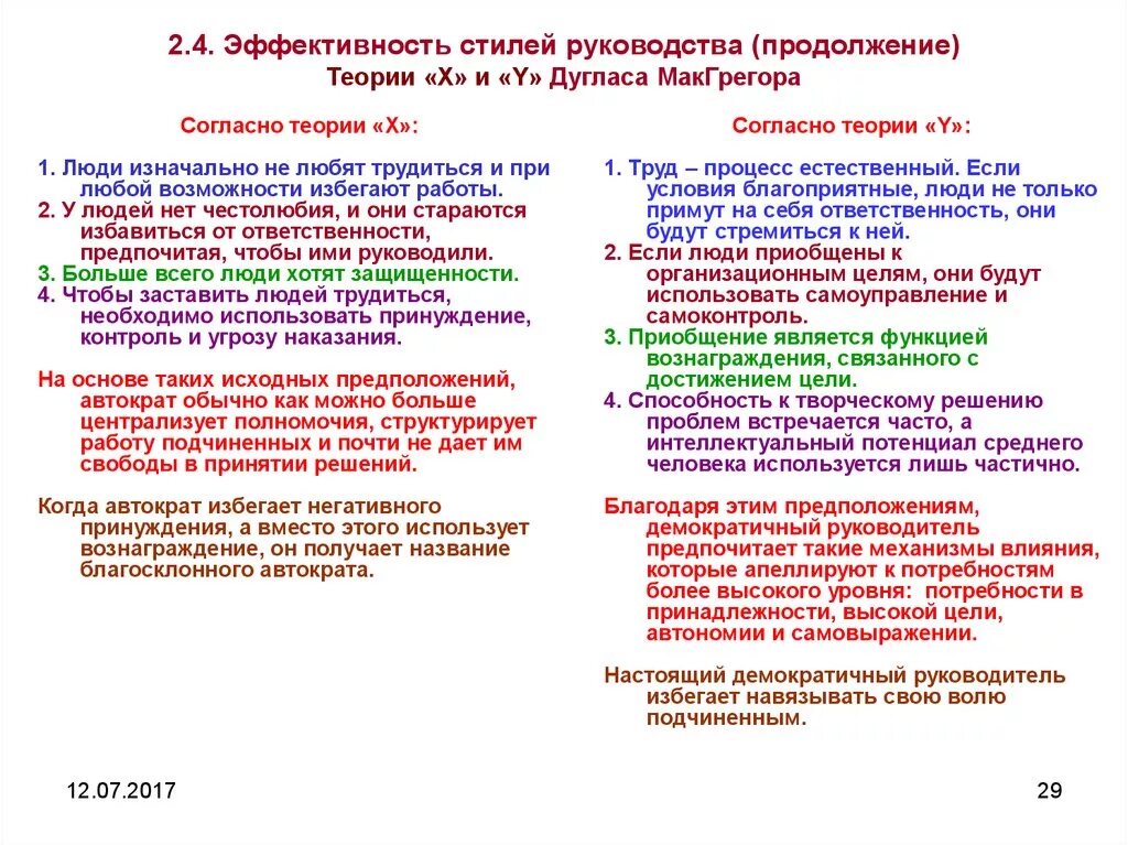 Эффективность стилей управления. Теории стилей руководства Дугласа МАКГРЕГОРА. Теория стилей руководства МАКГРЕГОРА. Эффективность стилей руководства. Стили управления по теории Дугласа МАКГРЕГОРА.