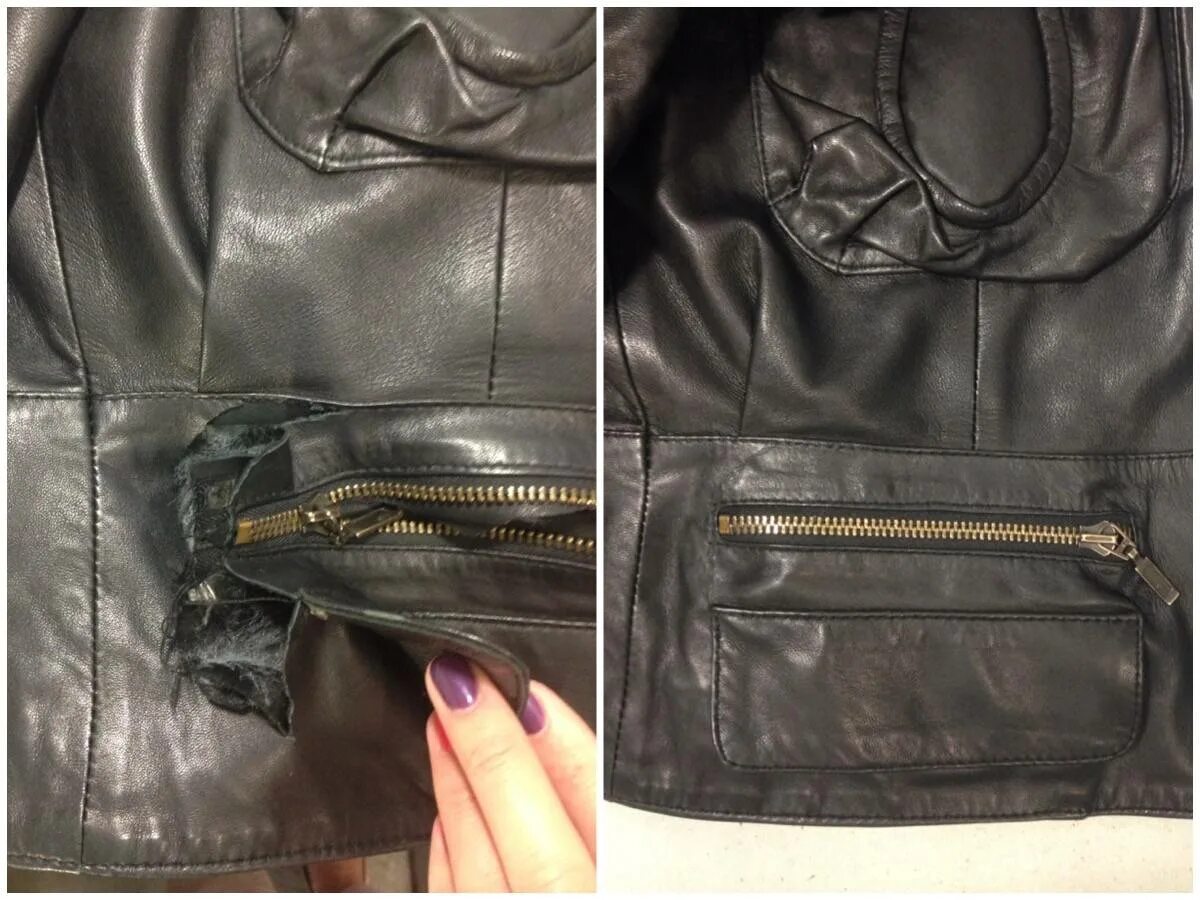 разрывы на куртке из натуральной кожи. варианты ремонта кожаной куртки. реставрируем кожаную куртку. кожаная куртка. ремонт кожи куртки.